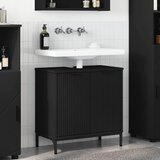 vidaXL Kupaonski ormarić za sudoper s vratima Crna 60.5 x 33.5 x 61 cm Cijene