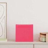 vidaXL Papirnate vrećice 50 kom s ručkama ružičaste 26x17x25 cm | shoptok.hr