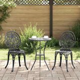 Bistro set za vrt 3 pcs Crna Aluminij Cene