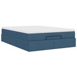  Otomanski okvir kreveta s madracem plavi 140x200cm od tkanine | shoptok.hr