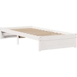  Posteljni okvir z vzglavjem bel 75x190 cm trdna borovina, (21304038) | Shoptok.si