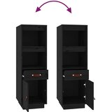  Visoka komoda crni 34 x 40 x 108,5 cm od masivne borovine | shoptok.hr