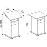 MID.YOU Stoječi Pult Melta, Bela, Barva Hrasta | Shoptok.si