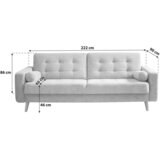MID.YOU ZOFA S POSTELJNO FUNKCIJO, rumena tekstil, leseni material | Shoptok.si