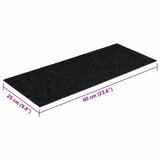  Prostirke za stepenice samoljepljive 15 kom 60x25 cm crne pravokutne | shoptok.hr