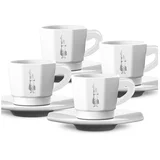 Bialetti skodelice za espresso, osmerokotne, 4 delni set - bela/srebrna