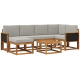 vidaXL Zunanja garnitura za sedenje 7 pcs Naravna in svetlo siva, (5000282065) | Shoptok.si
