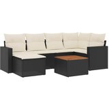 Maison Chic Seti vrtnega pohištva - Vrtna garnitura - Vrtni pohištvo set 7-delna z blazinami črn poli ratan, (21801719) | Shoptok.si