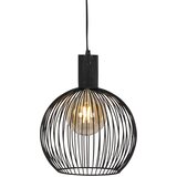 QAZQA Dizajn okrogla viseča svetilka črna 30 cm - Wire Dos | Shoptok.si