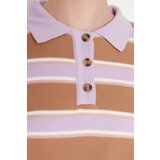 Trendyol Camel Striped Polo Neck Knitted Sweater | Eponuda.ba