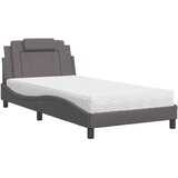  The Living Store Postelja z vzmetnico siva 100x200 cm umetno usnje - Postelja, (21499842) | Shoptok.si