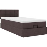  Otomanski okvir kreveta s madraca tamnosmeđi 90x190cm tkanine | Eponuda.com