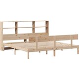 vidaXL Knjižna postelja brez vzmetnice 180x200 cm trdna borovina | Shoptok.si