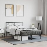 Maison Chic Kovinski Posteljni okvir - Dvoposteljna postelja - Zakonska postelja z vzglavjem črn 120x200 cm, (21692717) | Shoptok.si