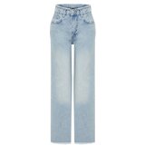 Trendyol Light Blue Stitching Detailed Ripped High Waist Wide Leg Jeans | shoptok.hr