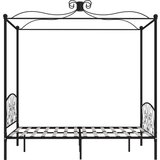  Posteljni okvir z ogrodjem za baldahin črn kovinski 120x200 cm, (20644534) | Shoptok.si