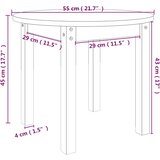  Stolić za kavu bijeli Ø 55 x 45 cm od masivne borovine | Shoptok.si