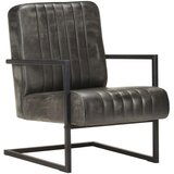 VidaXL Konzolna fotelja od prave kože pohabana siva VidaXL Konzolna fotelja od prave kože pohabana siva Slike