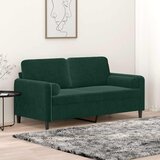  Dvosjed s ukrasnim jastucima tamnozeleni 140 cm baršunasti | shoptok.hr