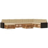 Set vanjskih sofa 9 kom. Prirodna i bež Čvrsto drvo akacije | shoptok.hr