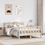 Maison Chic Posteljni okvir - Dvoposteljna postelja - Zakonska postelja brez vzmetnice 150x200 cm trdna borovina-J10947, (21759975) | Shoptok.si