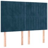  LED uzglavlje tamnoplavo 144x5x118/128 cm baršunasto | shoptok.hr