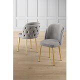 Hanah home set trpezarijskih stolica Axle 8 kom, siva tkanina Babyface, zlatne metalne noge | Eponuda.com