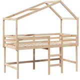  The Living Store Posteljni okvir z lestvijo in streho 80x200 cm borovina - Pograd, (21496280) | Shoptok.si