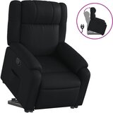 Maison Chic Naslanjač - Relax naslanjač s funkcijo vstajanja črno umetno usnje, (22062312) | Shoptok.si