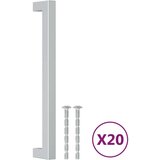  Ručke za ormarić 20 kom srebrne 192 mm od nehrđajućeg čelika | shoptok.hr