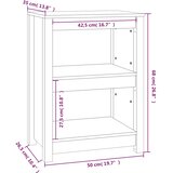 Ormarić za knjige sivi 50 x 35 x 68 cm od masivne borovine | Eponuda.com