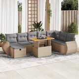  9-dijelni set vrtnih sofa s jastucima bež od poliratana bagrem | shoptok.hr