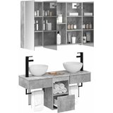  Set ormarića za kupaonicu 4 kom. Betonska siva | shoptok.hr