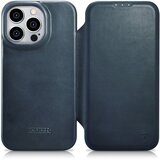 ICARER iPhone 14 Pro Max Magnetic Flip Case MagSafe CE Oil Wax Premium Leather Navy Blue, (21521936) | Shoptok.si