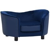 SOFA za pse plava 69 x 49 x 40 cm od pliša i umjetne kože - Plava | shoptok.hr