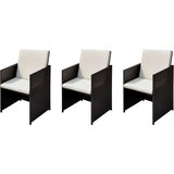  Vrtne stolice 3 pcs Smeđa 56 x 52 x 87 cm Poli ratan | shoptok.hr