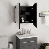 Kupaonski ormarić s okruglim ogledalom LED crni 47x47x17,5 cm | Eponuda.ba
