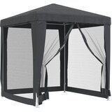 Šator za zabave s 4 mrežasta bočna zida antracit 2 x 2 m HDPE | shoptok.hr