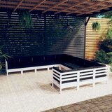  Vrtna sedežna garnitura 11-delna z blazinami bela borovina, (20973137) | Shoptok.si