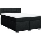 vidaXL Krevet s oprugama i madracem crni 160x200 cm od tkanine | shoptok.hr