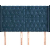  Vzglavje z ušesi temno modro 163x16x118/128 cm žamet, (20952522) | Shoptok.si