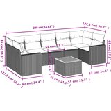  8-dijelni set vrtnih sofa od poliratana s jastucima crni | shoptok.hr