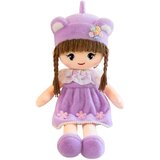 Plišana krpena lutka u ljubičastoj haljini sa pletenicama - 45 cm | shoptok.hr