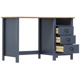  Radni stol Hill s 3 ladice sivi 120x50x74 cm masivna borovina | shoptok.hr