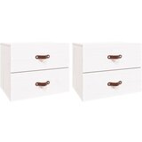 Maison Chic Stenski Dvo delni komplet Nočne omarice - Nočne mize bela 50x36x40 cm, (21688479) Cene
