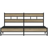 Metalni Kovinski posteljni okvir brez vzmetnice sonoma hrast 183x213 cm, (21610302) | Shoptok.si