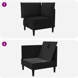  Kauč u kutu s ladicom Crna Baršun | shoptok.hr