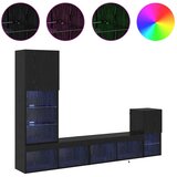TV zidne jedinice S LED lampica Crni hrast Konstruirano drvo | shoptok.hr