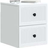  Stenski nočni omarici s predalom 2 pcs Bela 33 x 34,5 x 40 cm, (5000209927) | Shoptok.si