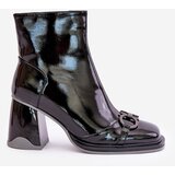 S. BARSKI Lacquered Heeled Boots Insulated With Decoration | shoptok.hr